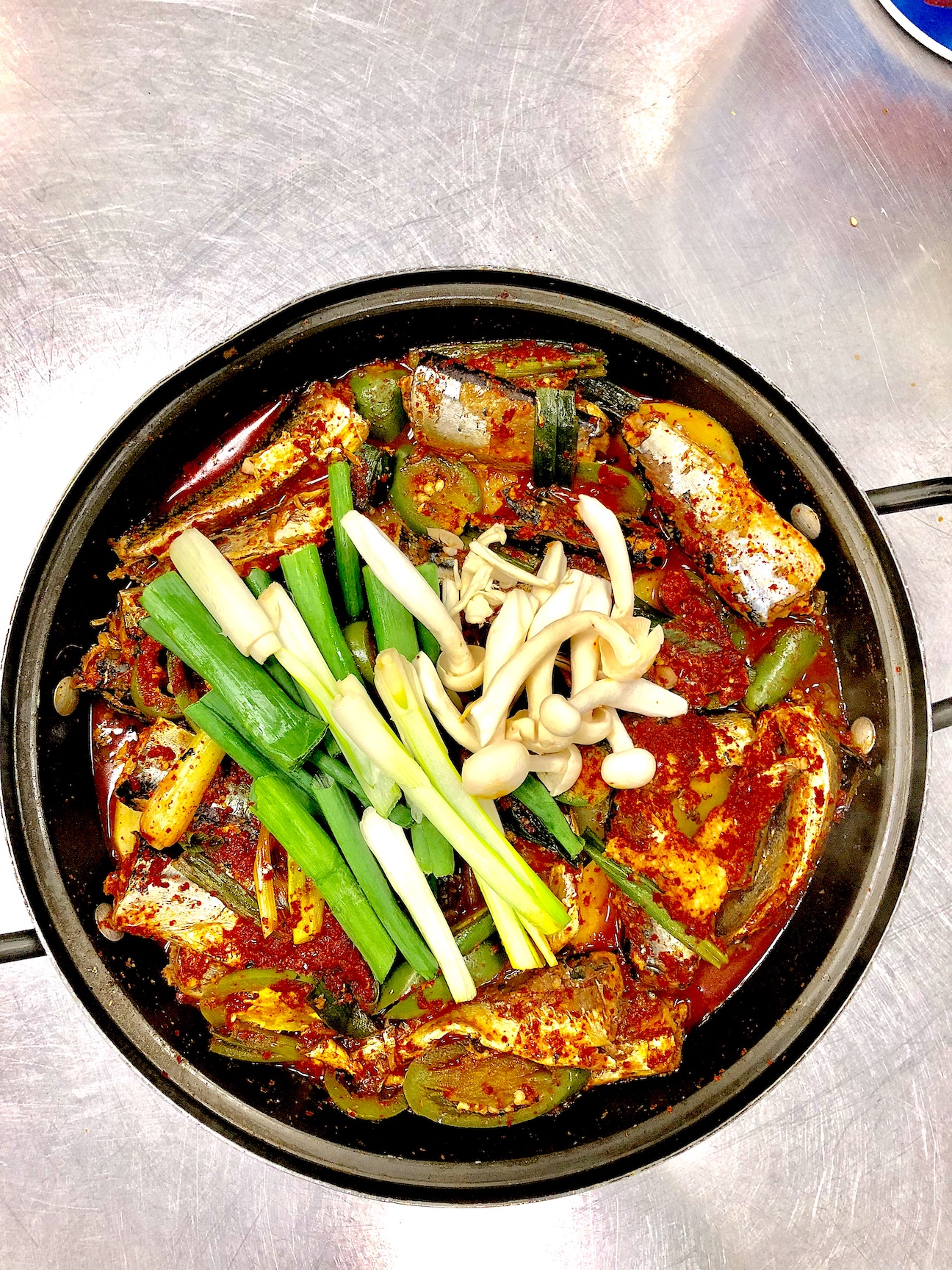Order Kimchi Mackerel Pike Stew food online from Soo Ja Fusion Bistro store, Fremont on bringmethat.com