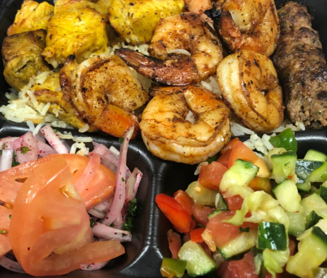 Order Jumbo Shrimp and Kabob Combo food online from Salam restaurant store, Chicago on bringmethat.com