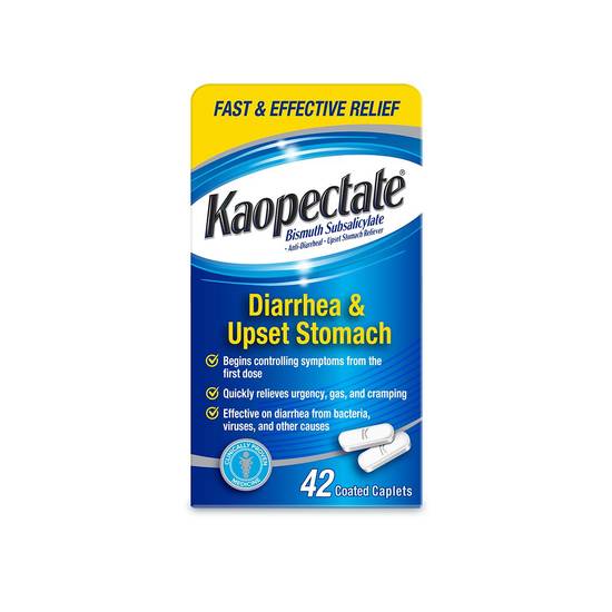 Order Kaopectate Multi-Symptom Anti-Diarrheal & Upset Stomach Relief Caplets (42 ct) food online from Rite Aid store, EAST AURORA on bringmethat.com