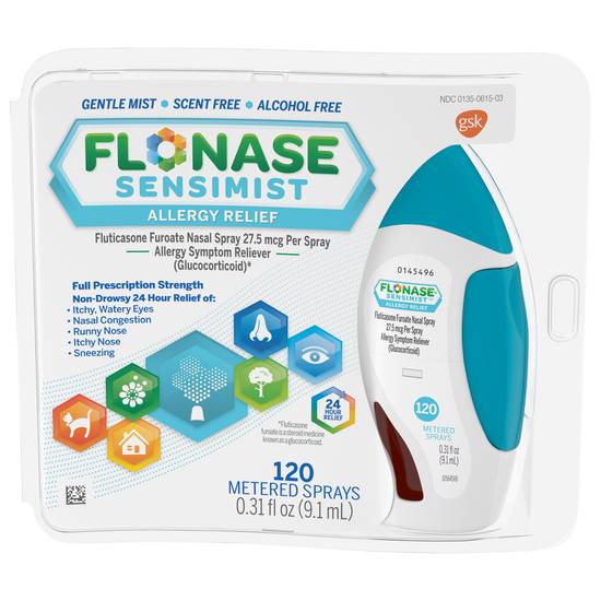 Order Flonase Sensimist Allergy Relief Nasal Spray Non-Drowsy Gentle Mist (0.31 oz) food online from Rite Aid store, Cortland on bringmethat.com