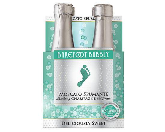 Order Barefoot Bubbly Moscato Spumante, 4pk-187mL champagne (10.5% ABV) food online from Don Liquor Store store, Poway on bringmethat.com