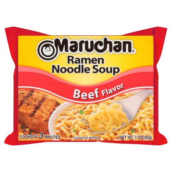 Order Maruchan Ramen Noodle Beef Flavor Soup food online from Exxon Food Mart store, Port Huron on bringmethat.com