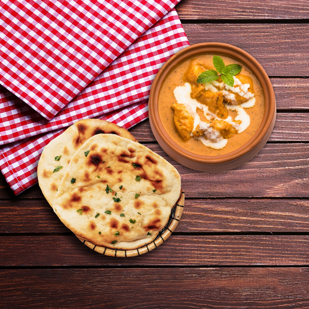 Order Creamy Butter Chicken & Naan Bread  food online from Bowl-O-India store, Nashville on bringmethat.com