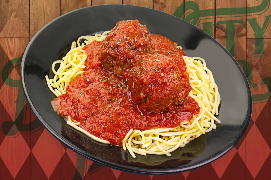 Order Spaghetti w/ Meatballs food online from Derby City Pizza store, Louisville on bringmethat.com