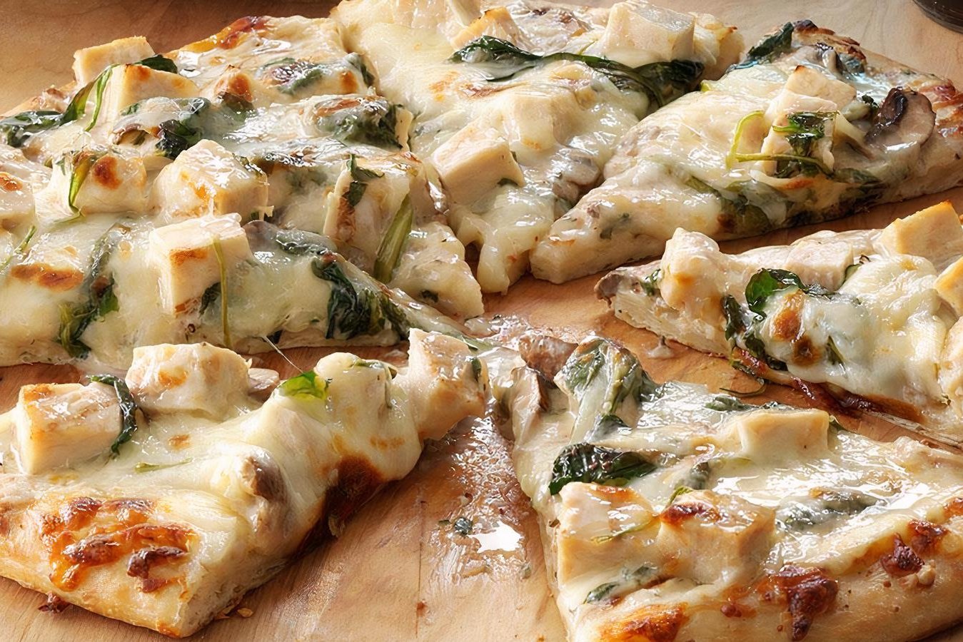 Order Chicken Alfredo Pizza  (Small) food online from Charlies Pizza Cafe store, Allston on bringmethat.com