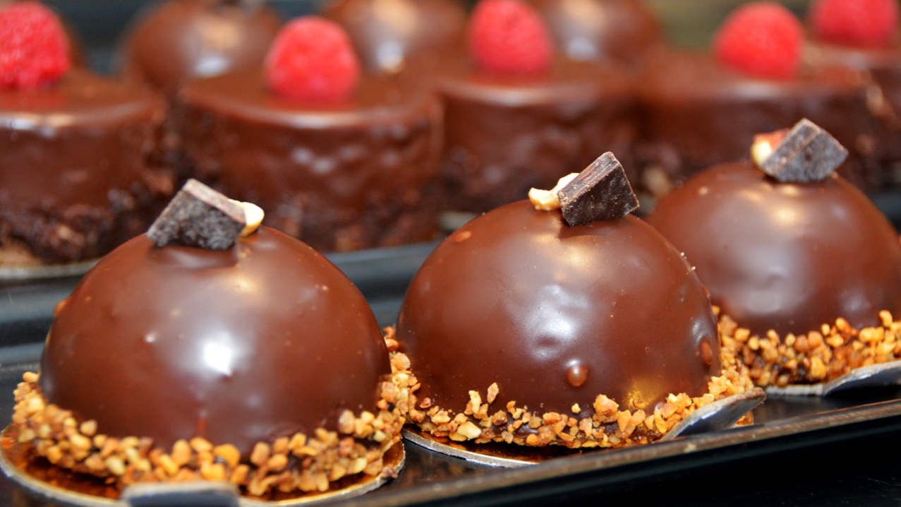 Order Hazelnut Chocolate Dome Cake food online from AkCafe store, Clifton on bringmethat.com