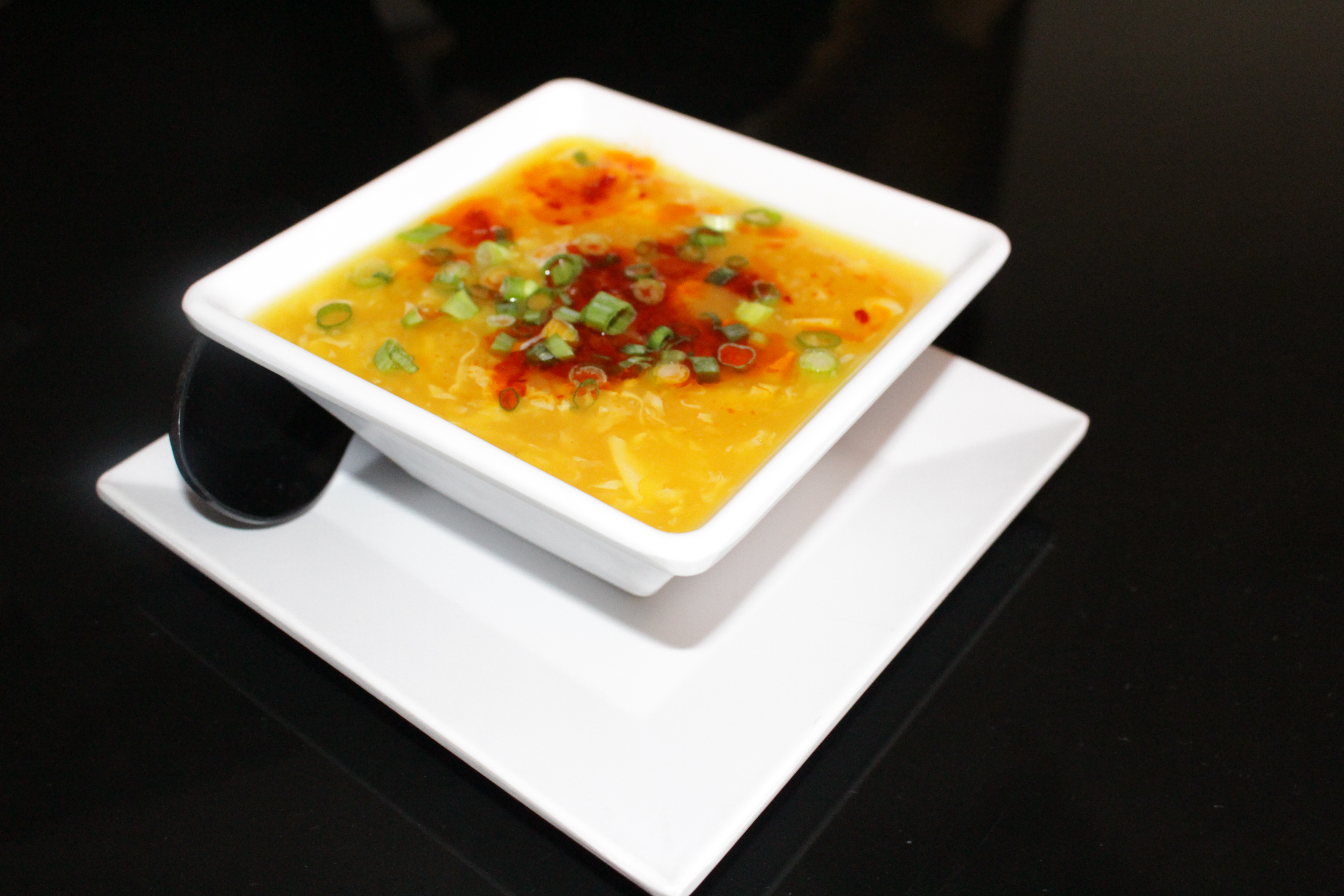 Order Spicy Egg Drop Soup food online from Wok This Way store, San Antonio on bringmethat.com