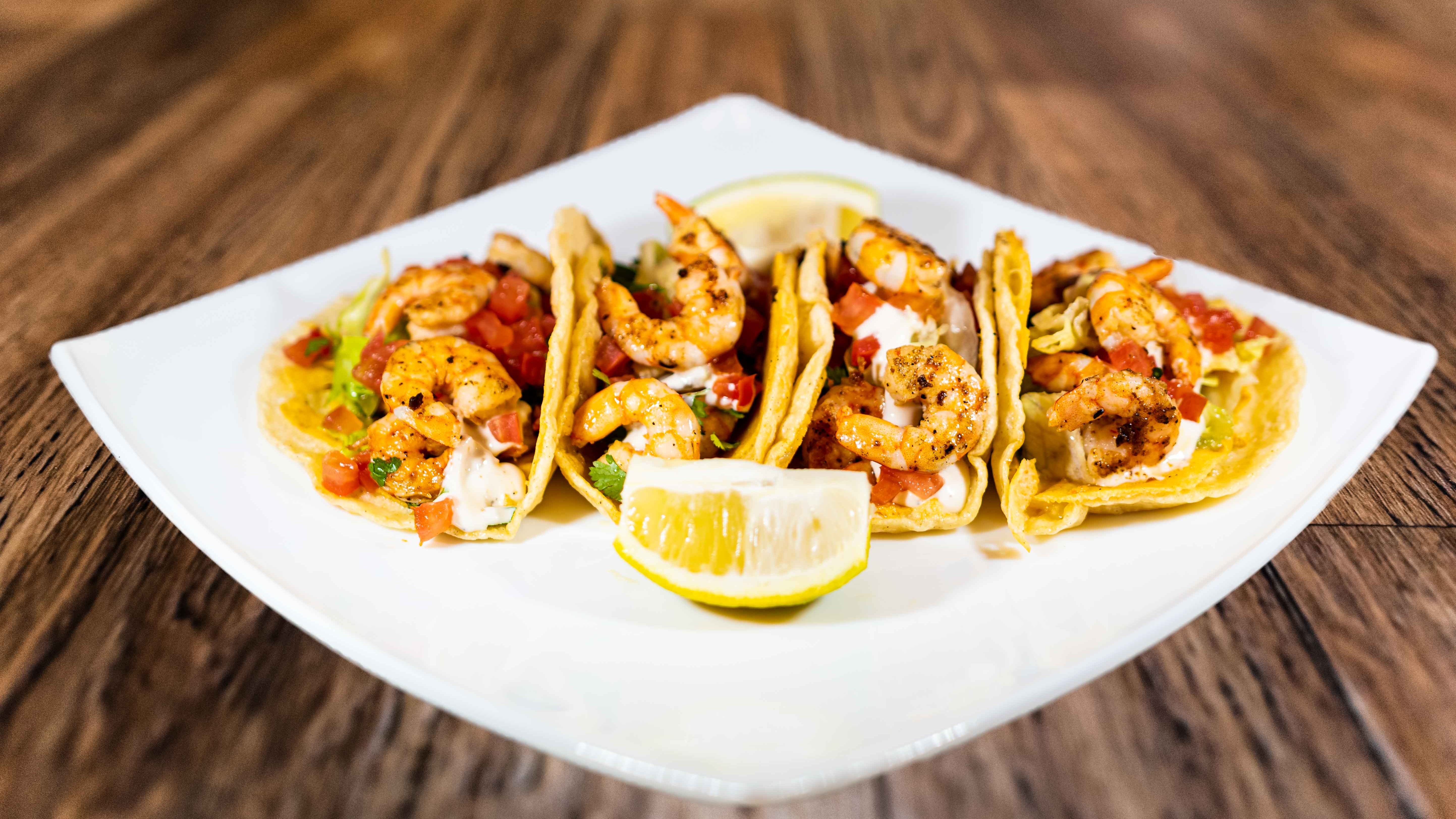 Order Tacos de Camaron / Shrimp Tacos food online from Las Espuelas store, Reedley on bringmethat.com