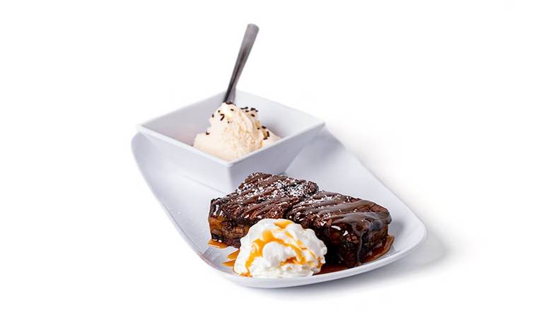 Order *Triple Threat Brownie* food online from The Tap Room store, Bayshore on bringmethat.com