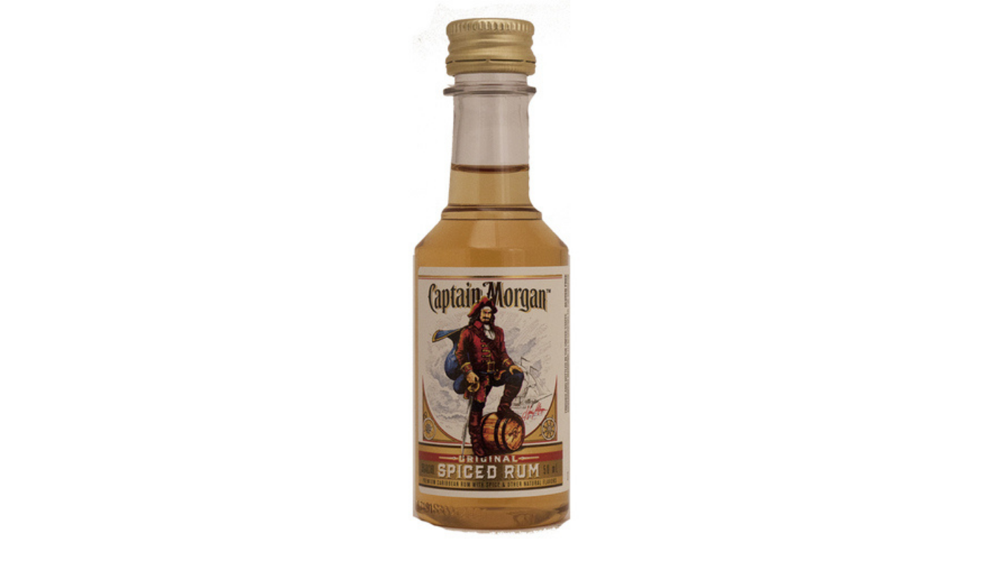 Order Captain Morgan Spiced Rum 50mL food online from Liquor Palace store, Burbank on bringmethat.com