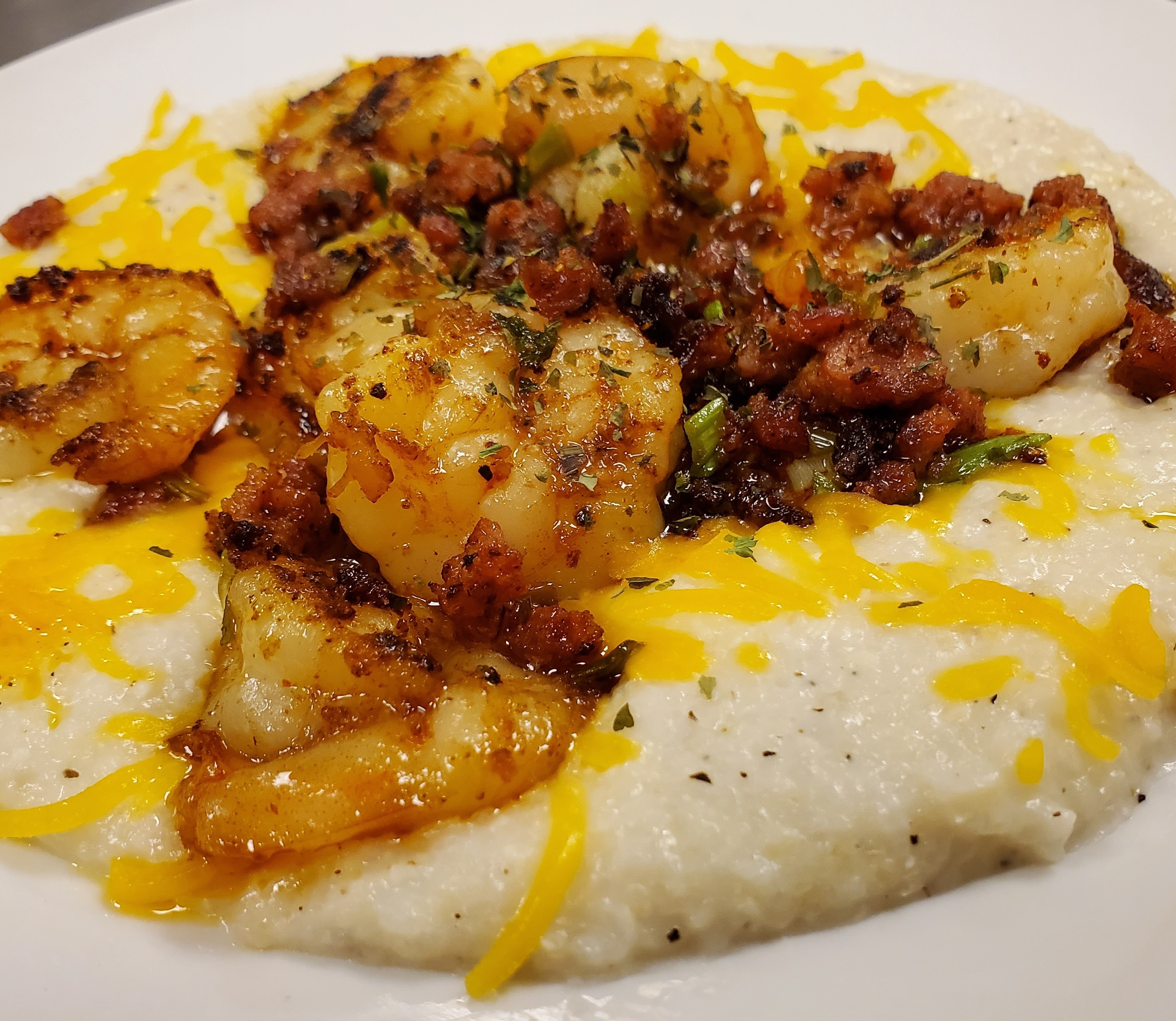 Order Shrimp and Grits food online from Southern Kitchen store, Kansas City on bringmethat.com