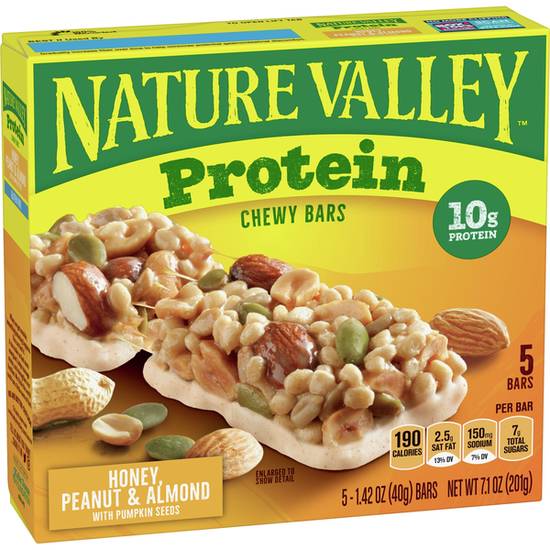 Order Nature Valley Protein Chewy Bars 5 Pk food online from Deerings Market store, Traverse City on bringmethat.com