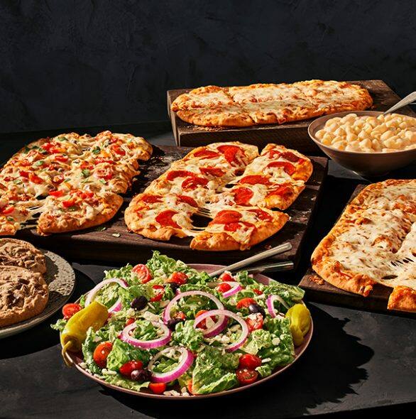 Order 4 Flatbread Pizza Family Feast With Cookies food online from Panera Bread store, Atlanta on bringmethat.com