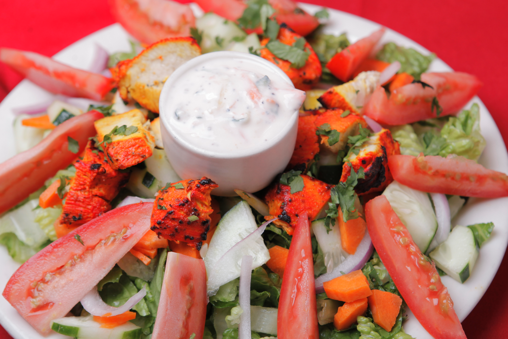 Order Chicken Tikka Salad food online from Lal Mirch store, Studio City on bringmethat.com