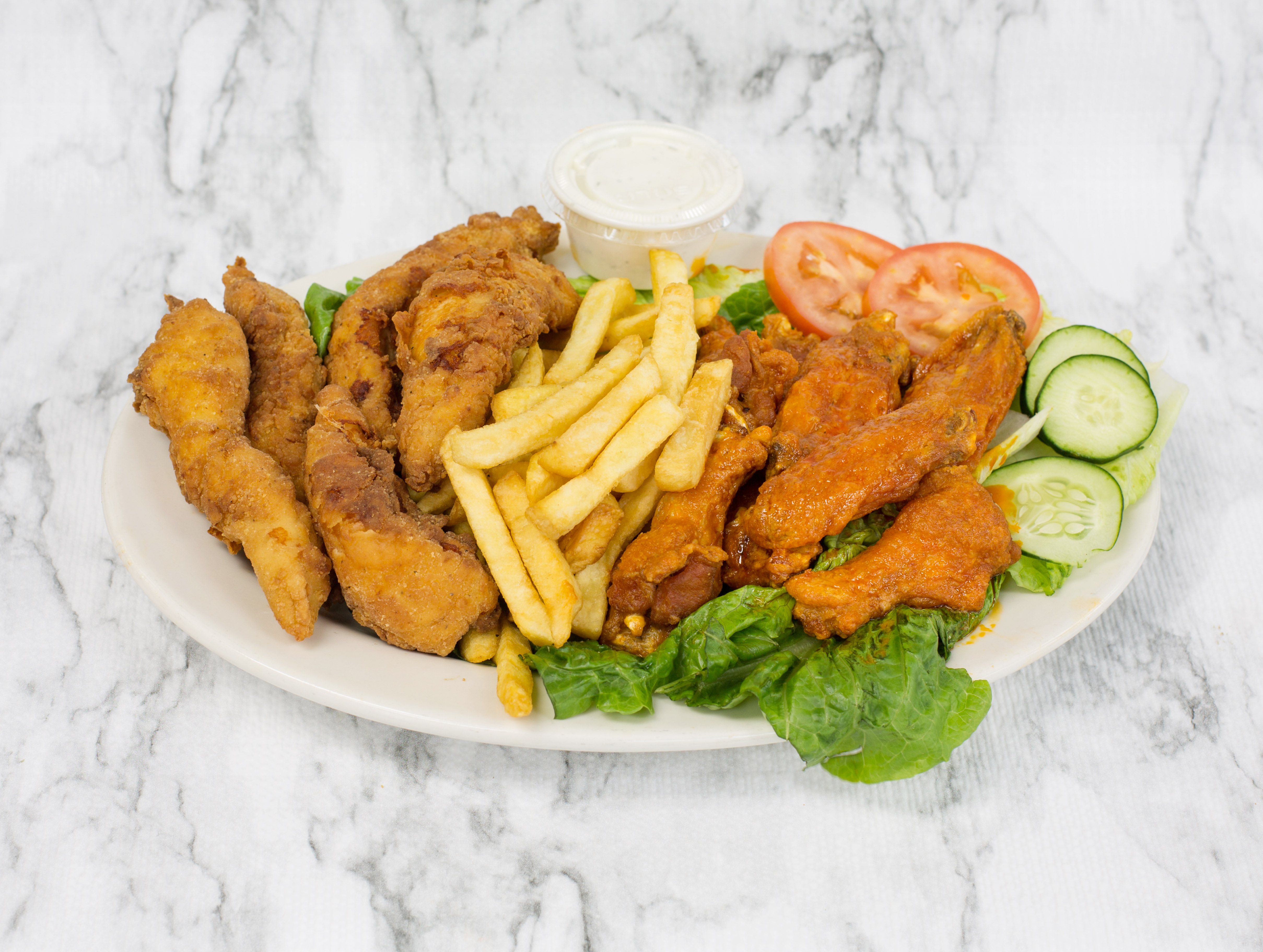 Order 5 Chicken Finger &5 buffalo wings with fries food online from Buffalo Wings store, Plainfield on bringmethat.com