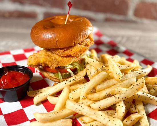 Order The Fried Chicken Sandwich food online from Parry Pizzeria & Taphouse store, Greenwood Village on bringmethat.com