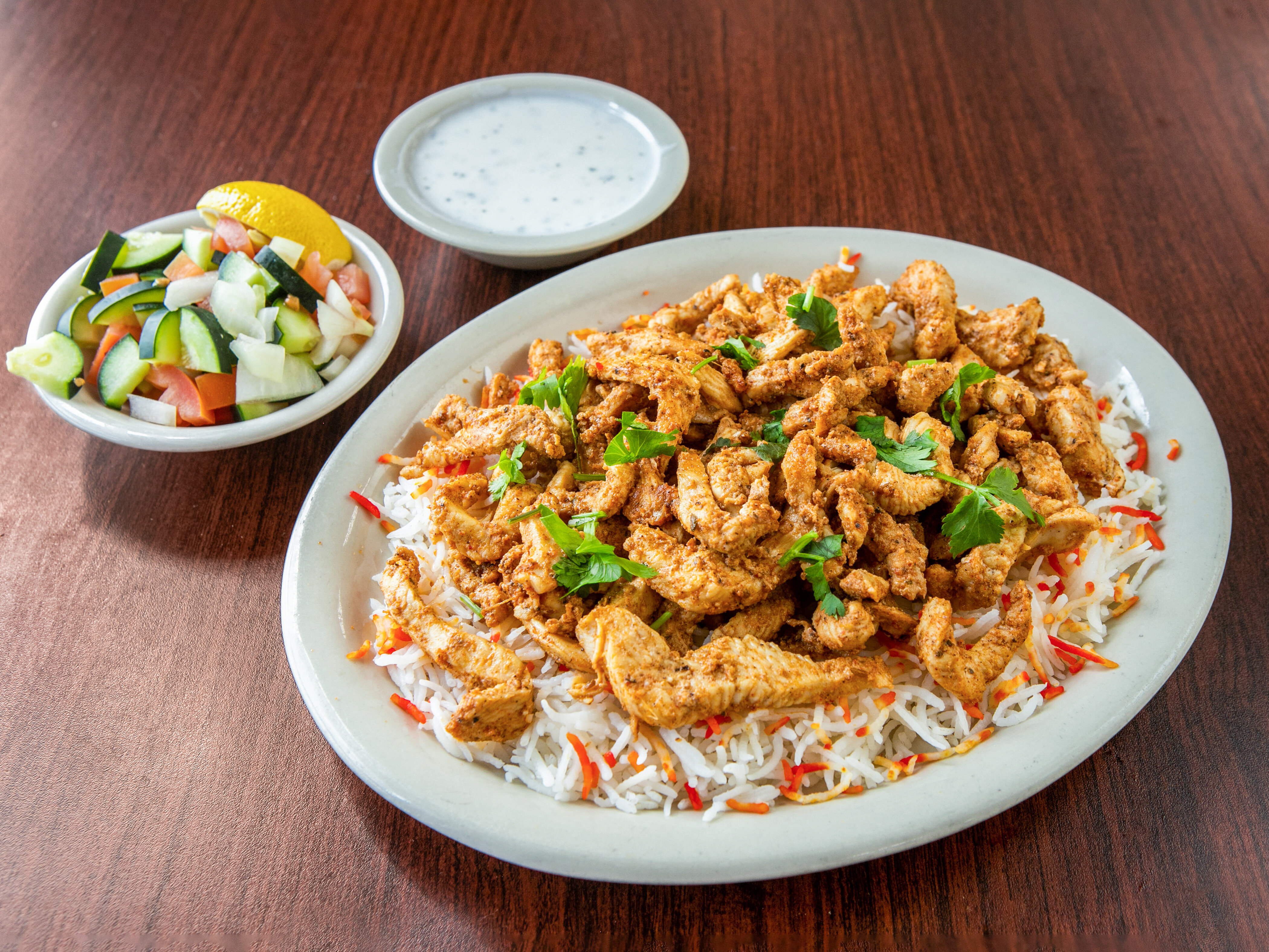 Order Chicken Shawarma Platter food online from Shahi Cafe store, Austin on bringmethat.com