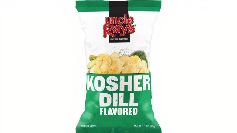 Order Uncle Ray's Kosher Dill Potato Chips - 3 oz food online from Mac On 4th store, Alton on bringmethat.com