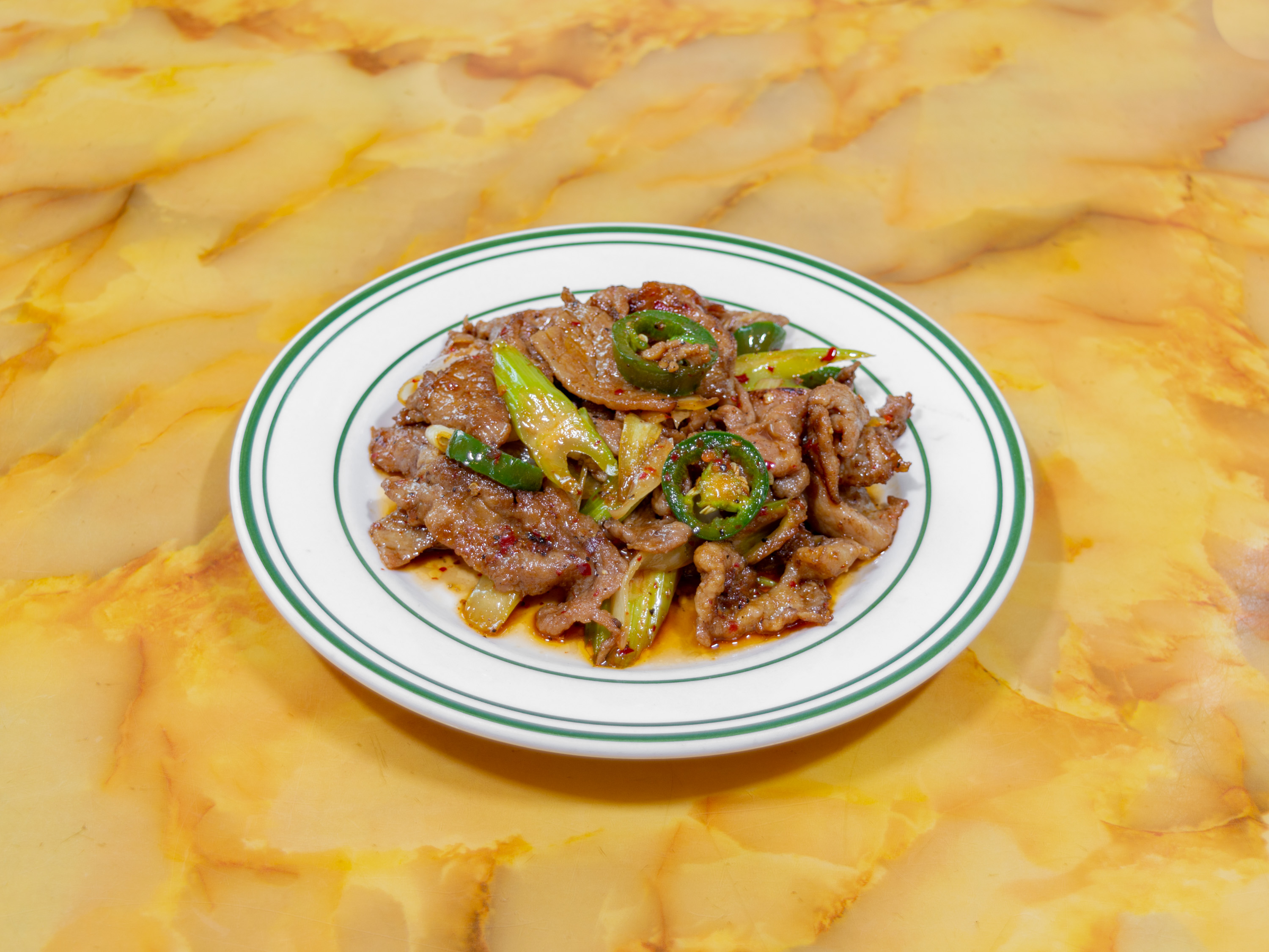 Order 50. Mongolian Pork food online from Eastern Buffet store, Lindale on bringmethat.com