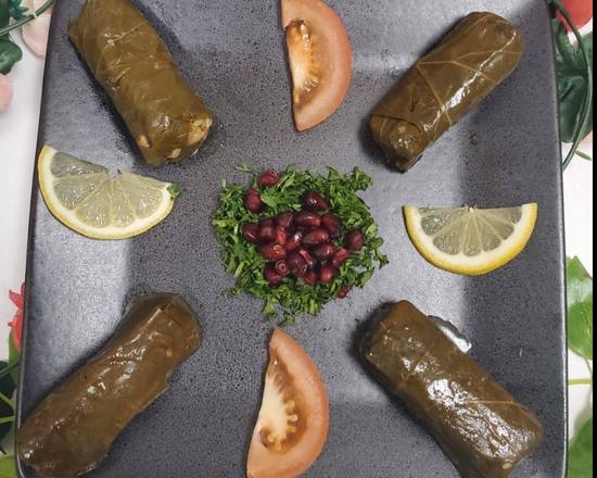 Order Dolmades Home Made (4 pcs) food online from Mazaj Cafe Austin store, Austin on bringmethat.com