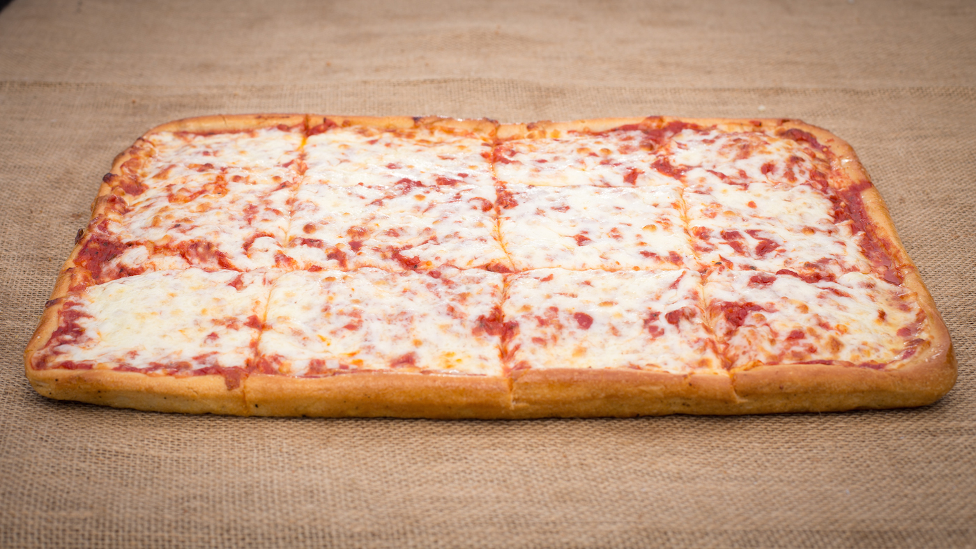 Order 12 Cut Sicilian Cheese Pizza food online from Golden Desserts store, Albany on bringmethat.com