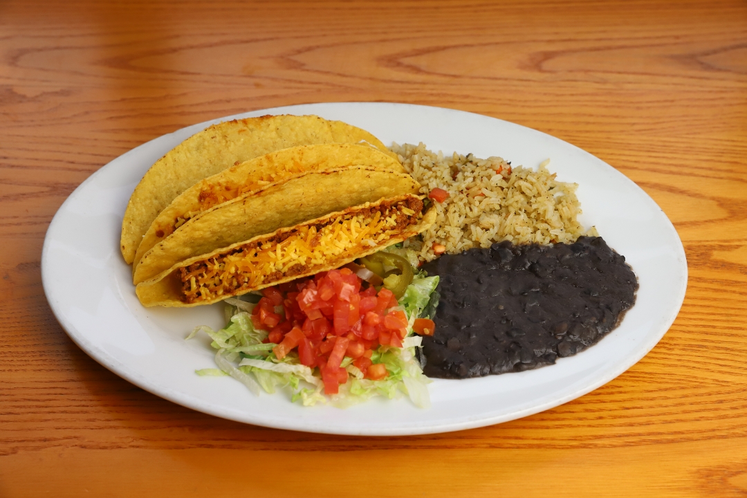 Order Tacos Crispy [Vegetarian] food online from Roja Mexican Grill store, Omaha on bringmethat.com