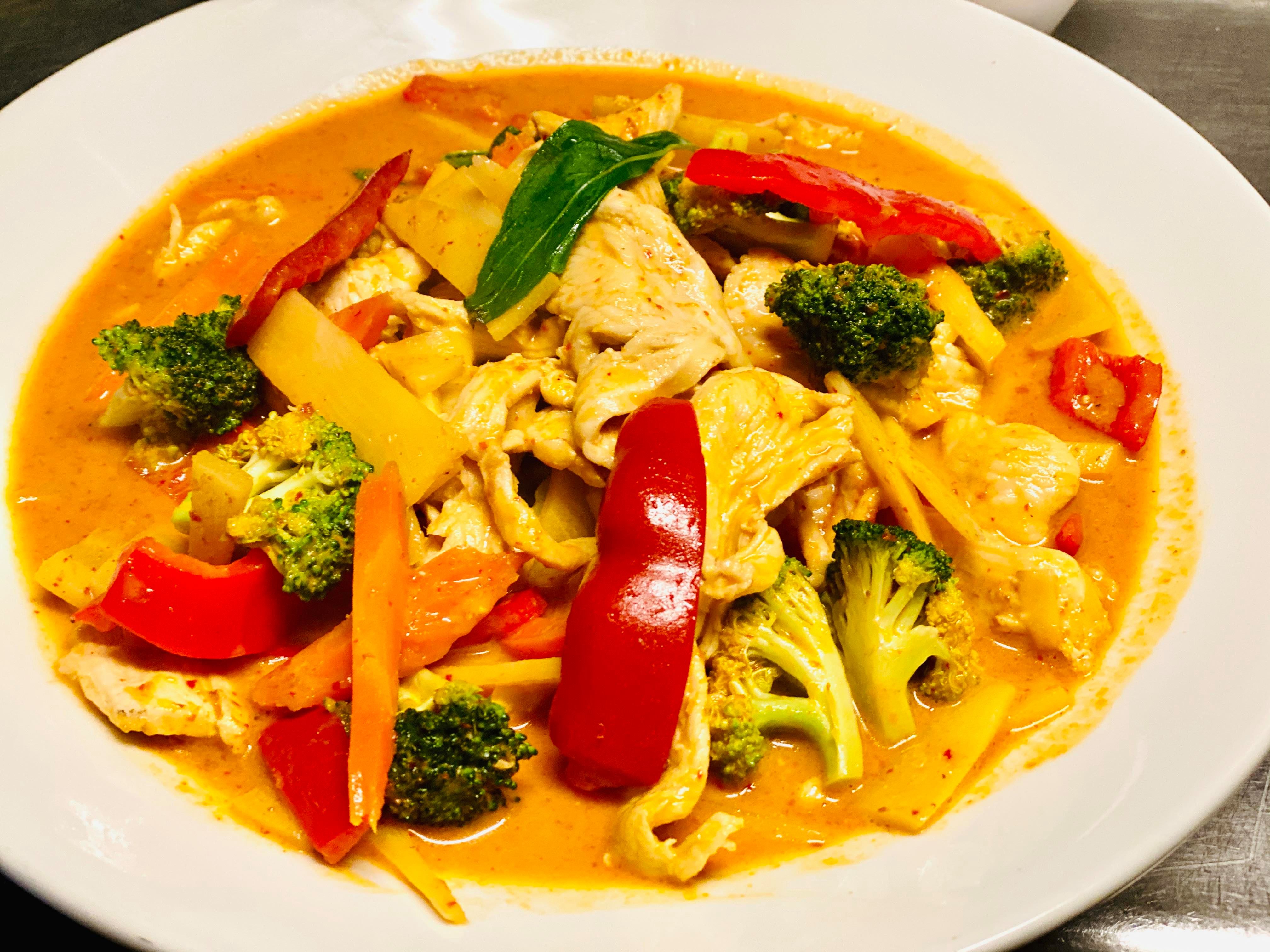 Order Red Curry food online from Thai Time store, Worcester on bringmethat.com