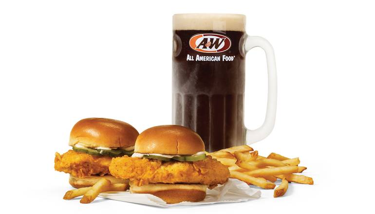 Order Chicken Sliders (2 pcs) (Combo) food online from A&W Restaurant store, Mankato on bringmethat.com