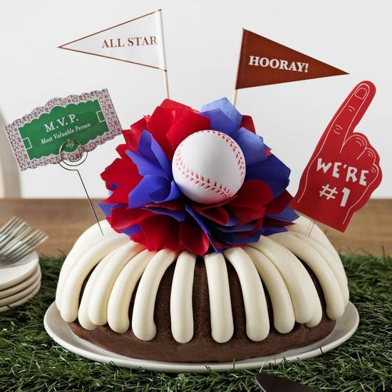 Order MVP – Baseball 10” Decorated Bundt Cake food online from Nothing Bundt Cakes store, San Marcos on bringmethat.com
