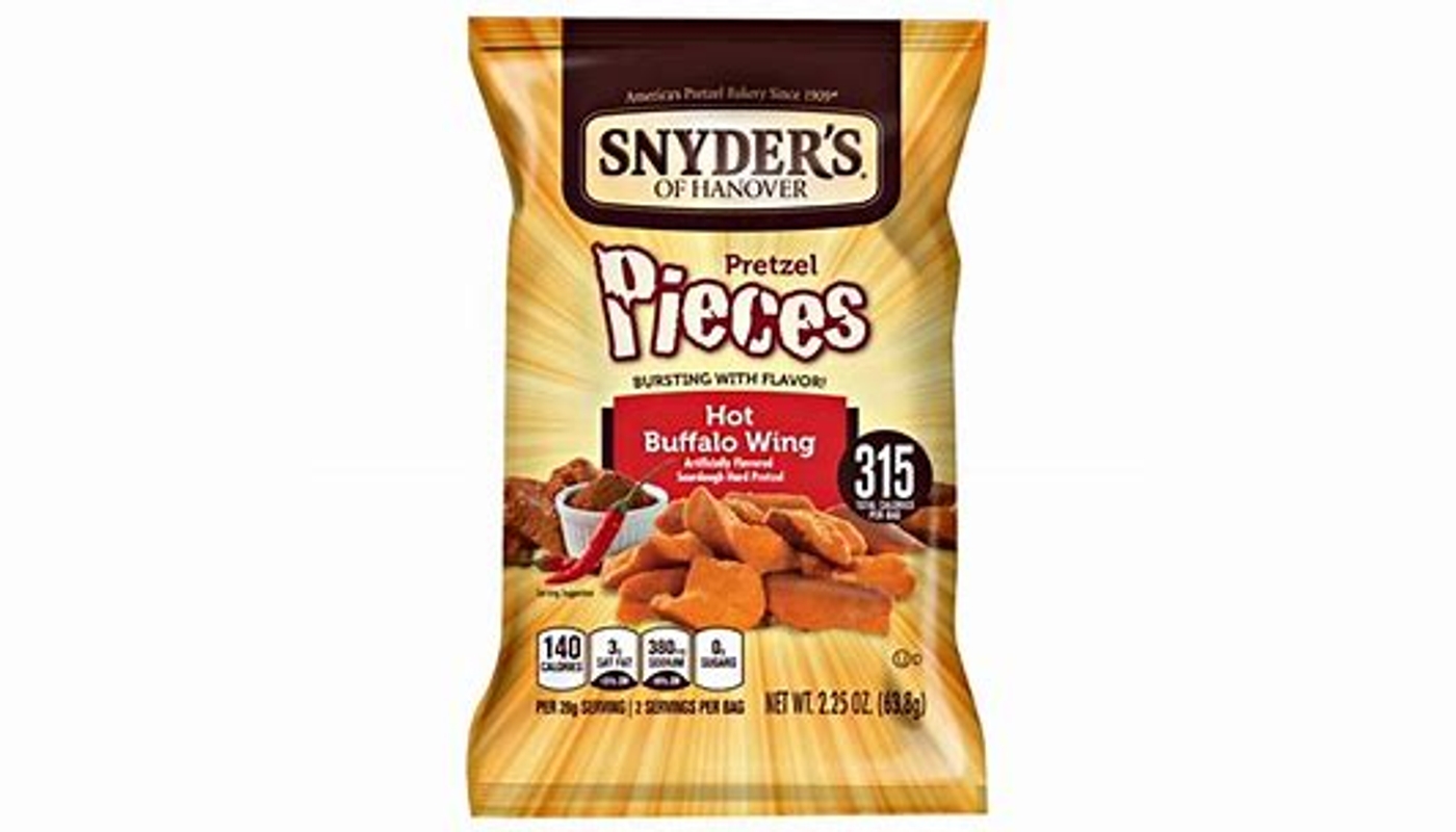 Order Snyder's of Hanover Hot Buffalo Wing Pretzel Pieces (2.25 oz) food online from Neomunch store, Warren on bringmethat.com