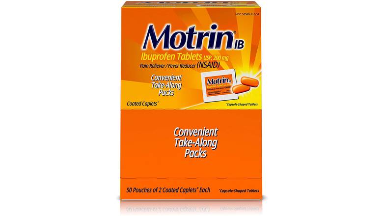 Order Motrin IB 48152 Ibuprofen Tablets, 2 Count food online from Route 7 Food Mart store, Norwalk on bringmethat.com