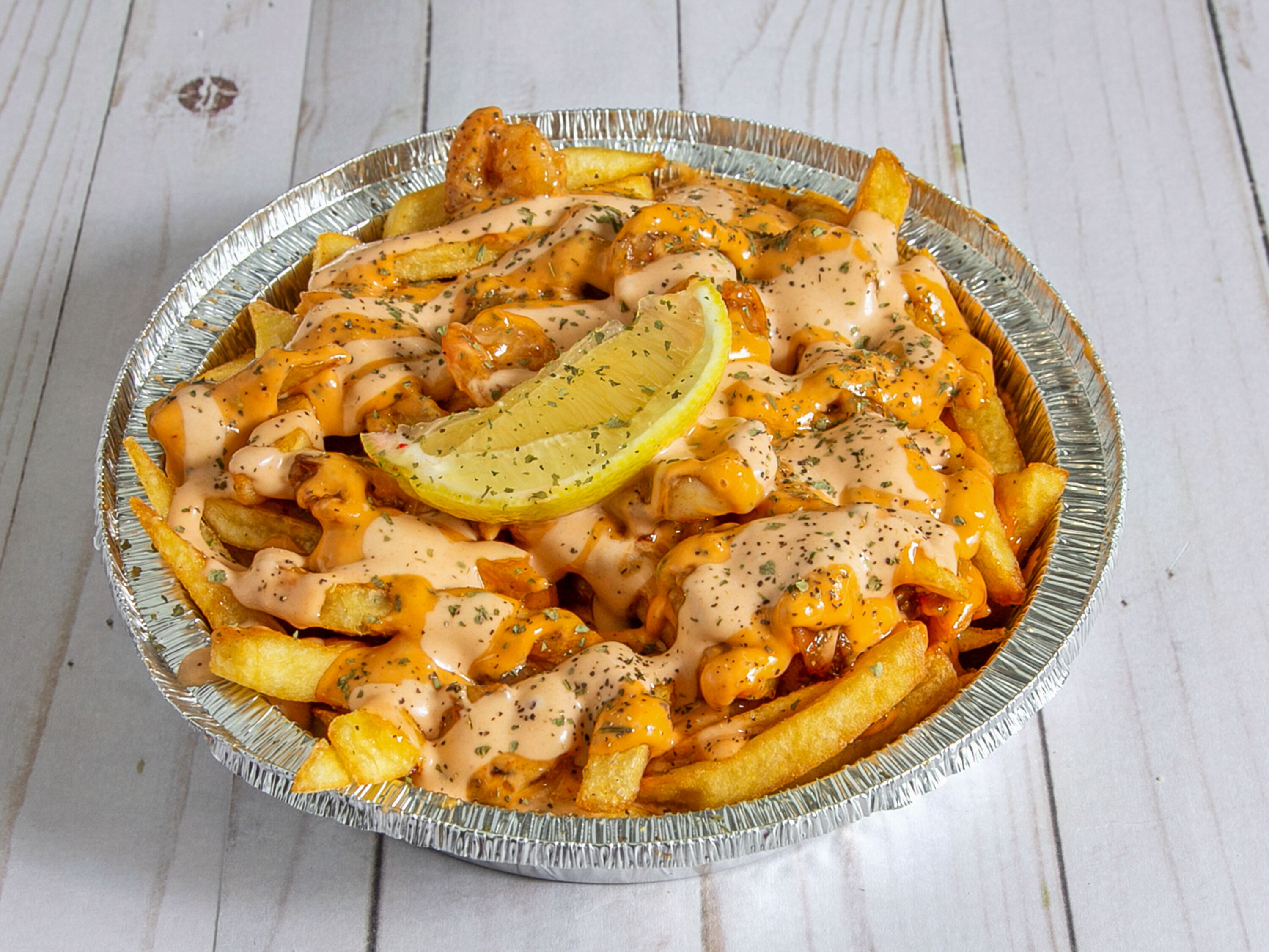 Order Loaded Seafood Fries food online from Siddiq Water Ice Chester store, Chester on bringmethat.com