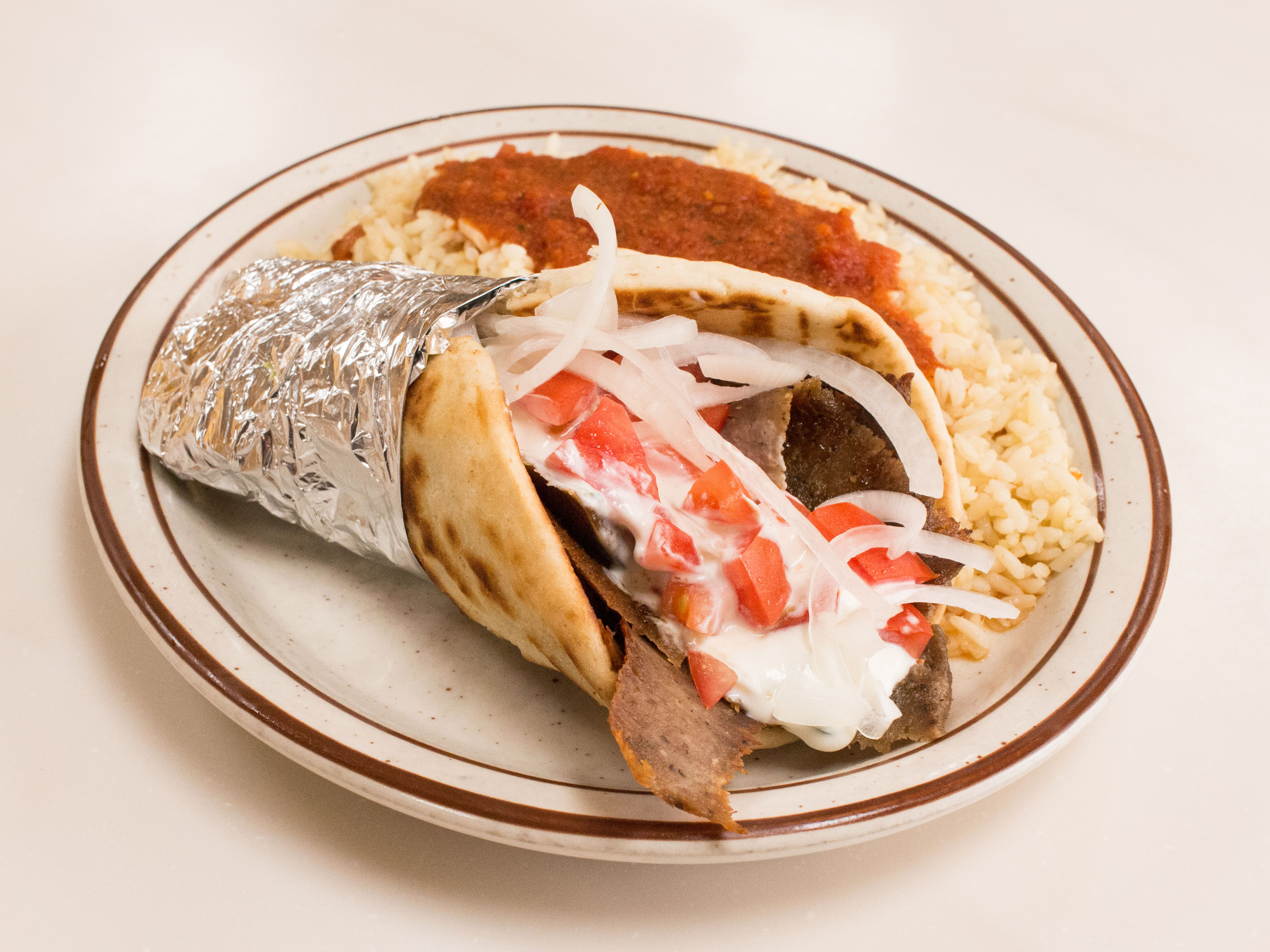 Order Gyros Sandwich food online from George's Coney Island & Family Restaurant store, Rochester on bringmethat.com