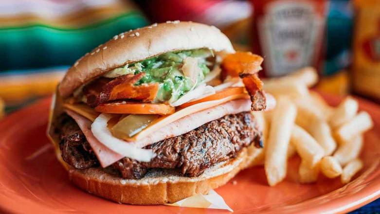 Order La Regia Burger food online from El Mexiquense store, Overland on bringmethat.com