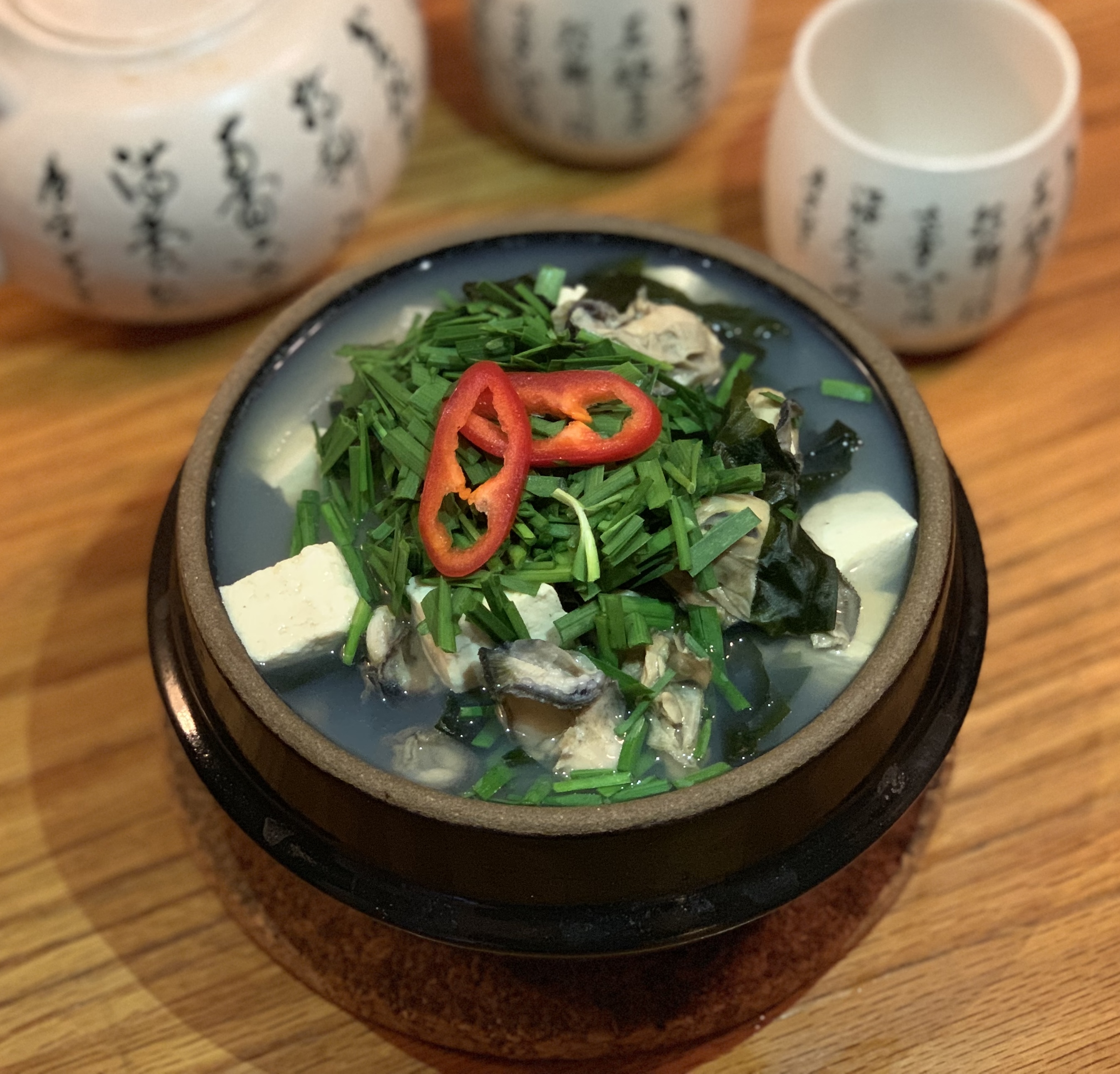 Order 굴국밥 / Oyster Rice Soup food online from Dine Korean Restaurant store, Buena Park on bringmethat.com