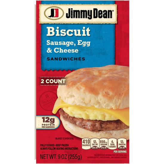 Order Jimmy Dean Sausage, Egg and Cheese Biscuit Sandwich, 9 OZ food online from Cvs store, PEARL on bringmethat.com