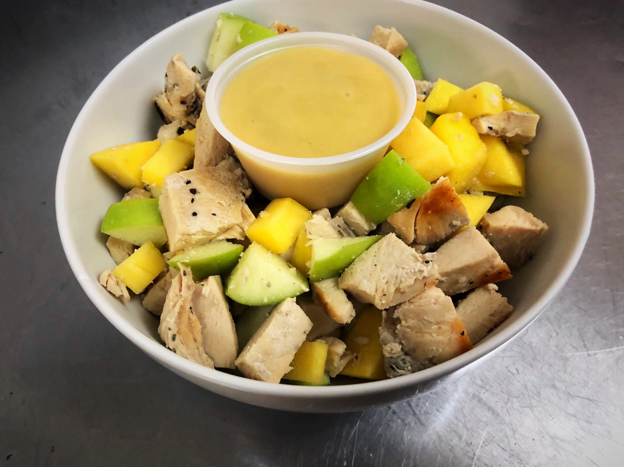 Order Kid's Apple and Mango Grilled Chicken Salad food online from Healthy Garden & Gourmet Pizza store, Moorestown on bringmethat.com