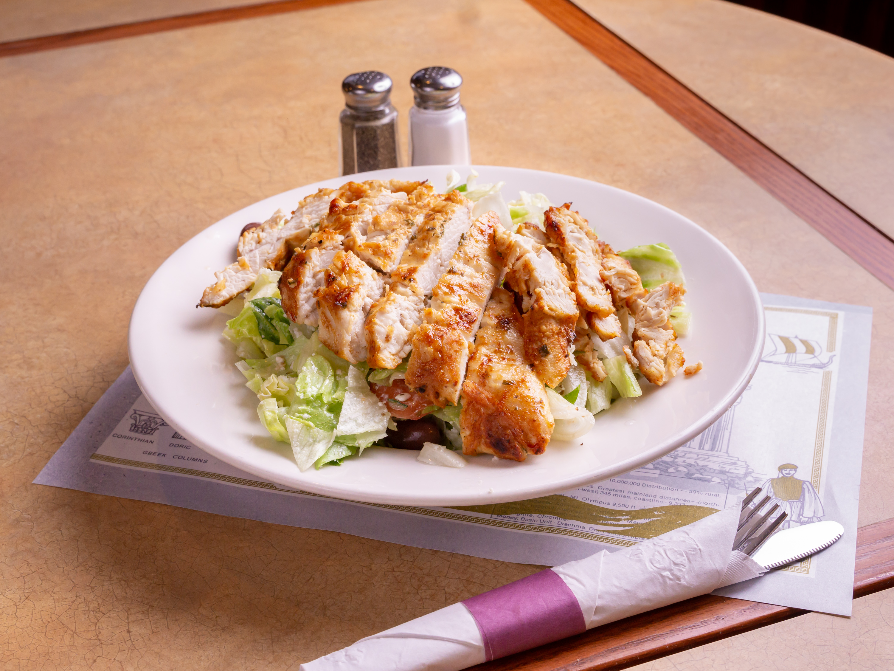 Order Grilled Chicken Over Greek Salad food online from Alpine restaurant store, Franklin Square on bringmethat.com