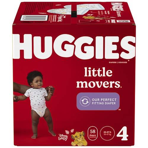 Order Huggies Little Movers Baby Diapers, Size 4 - 58.0 ea food online from Walgreens store, COLCHESTER on bringmethat.com