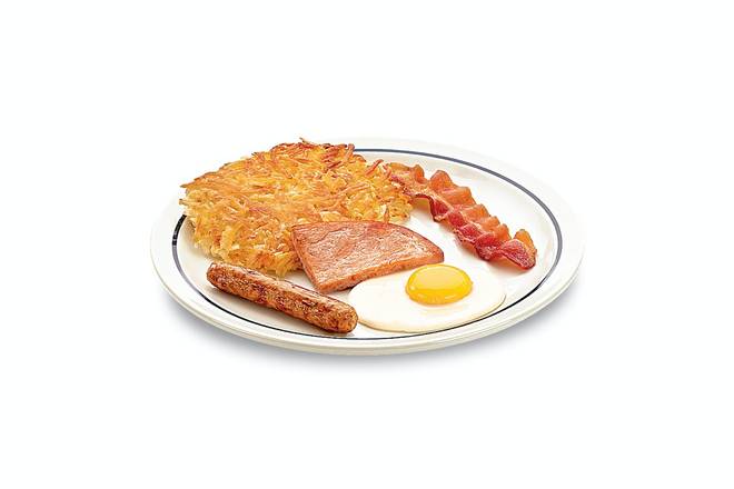 Order 55+ Breakfast Sampler food online from IHOP store, San Antonio on bringmethat.com