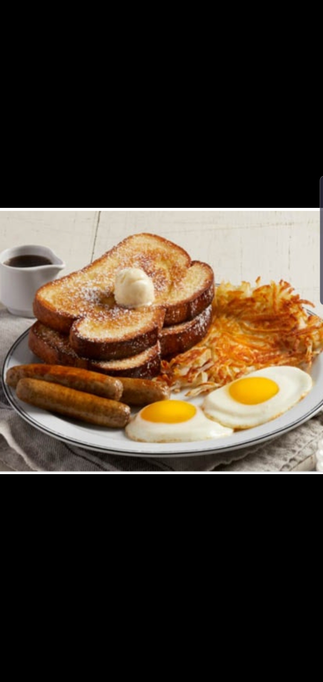 Order French Toast And Eggs With Your Choice Of Meat  food online from Bedford gourmet food store, Brooklyn on bringmethat.com