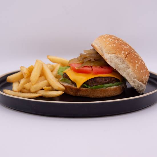 Order P8 - Cheezy Burger food online from Sufra Mediterranean Food store, Boston on bringmethat.com