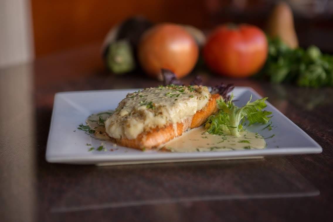 Order Salmon Dijonnaise food online from Fellini Cafe Of Media store, Media on bringmethat.com