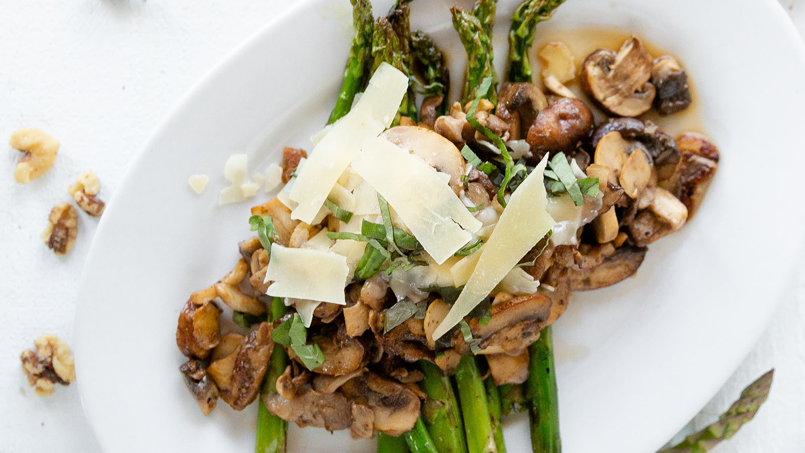 Order Wild Mushrooms with Roasted Asparagus food online from Babbo Italian Eatery store, Phoenix on bringmethat.com