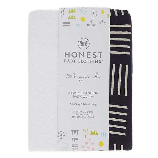 Order The Honest Company® 2-Pack Printed Jersey and Terry Changing Pad Covers in Dark Navy food online from Buybuy Baby store, Christiana on bringmethat.com