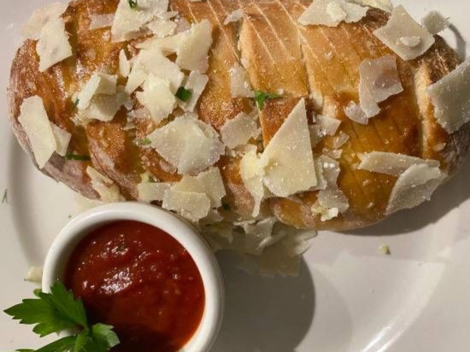Order Garlic Parmesan Bread food online from Bollo Woodfired Pizza store, Houston on bringmethat.com
