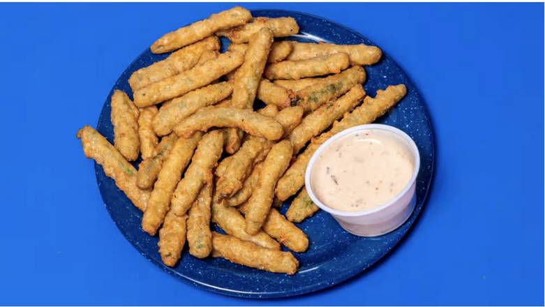 Order Fried Green Beans food online from Bandana Bar-B-Q store, Carbondale on bringmethat.com