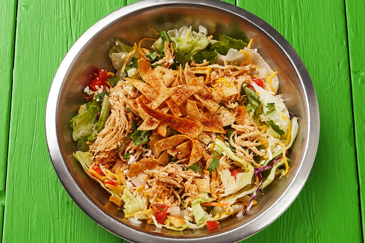 Order Shredded Chicken Salad food online from Fuzzy Taco Shop store, Carrollton on bringmethat.com