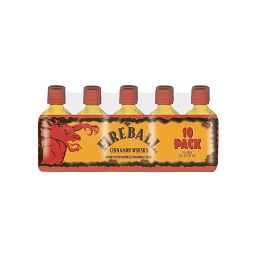 Order Fireball Cinnamon Whiskey (10PK 50 ML) 132375 food online from Bevmo! store, BURLINGAME on bringmethat.com