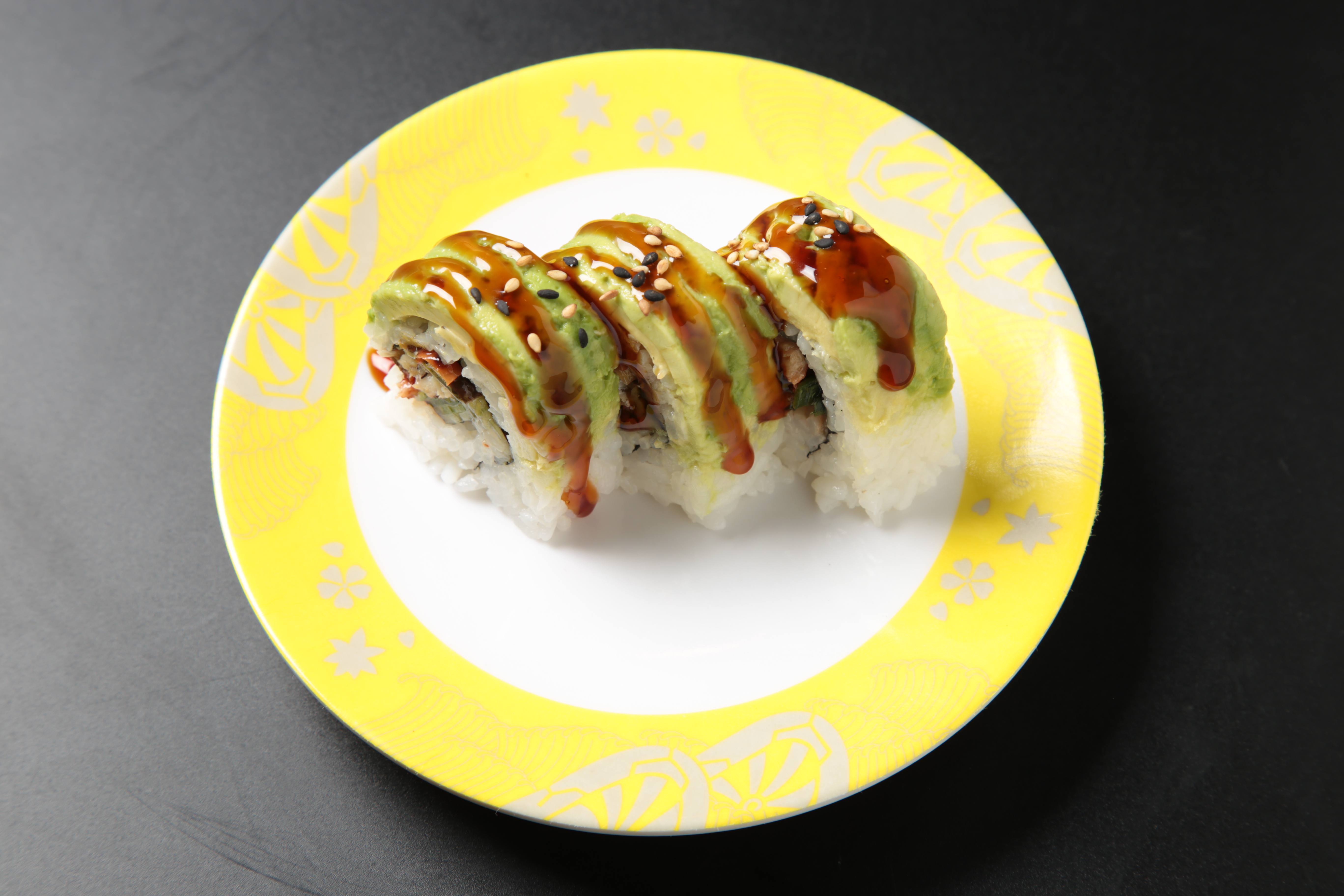 Order Caterpillar Roll (9 pcs) food online from Izumi Revolving Sushi store, Daly City on bringmethat.com